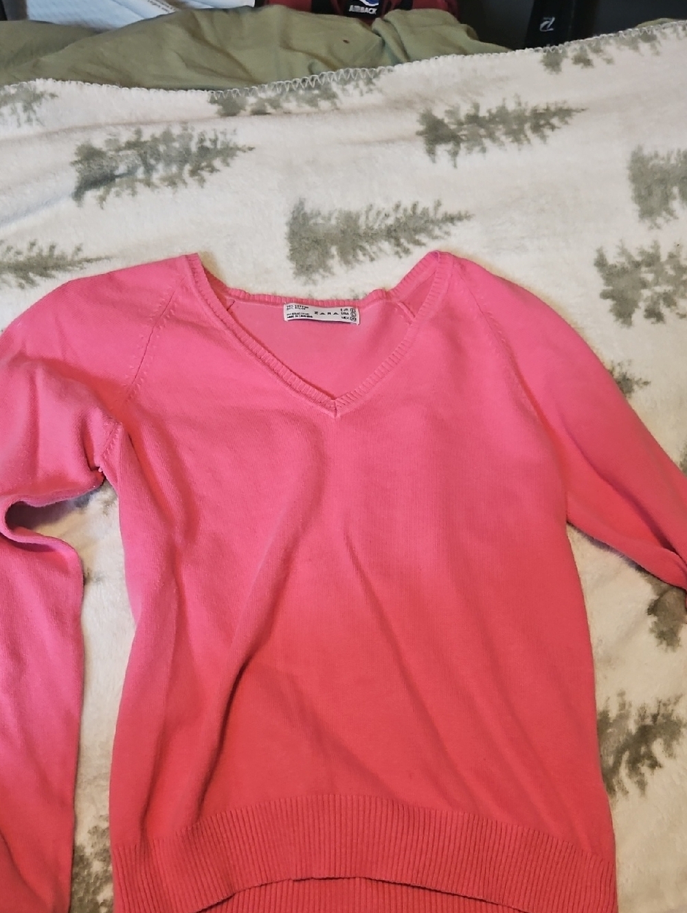 Zara Pink V-Neck Sweater
